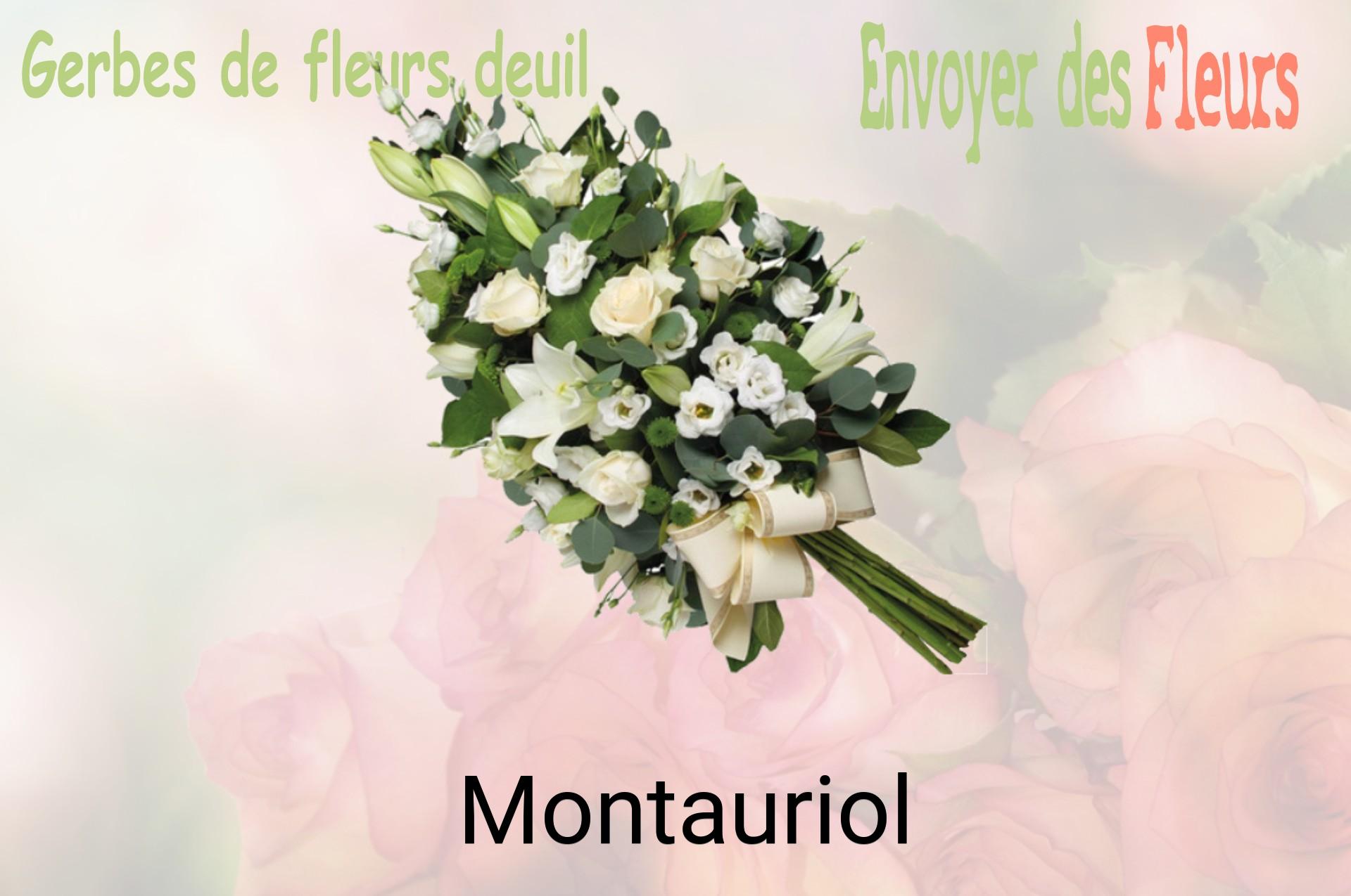 Gerbe de fleurs de deuil livrée à Montauriol